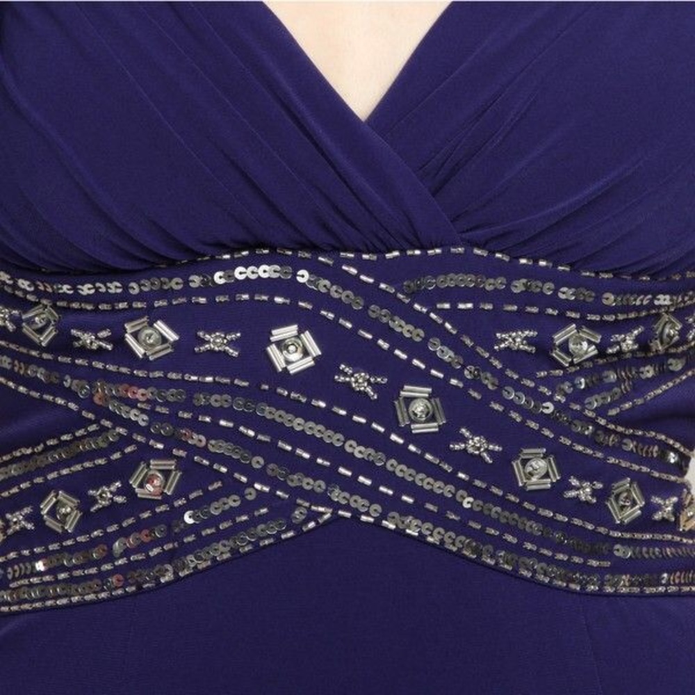 Adrianna Papell Beaded Criss-cross Spray Back 👗 - Picture 4 of 8